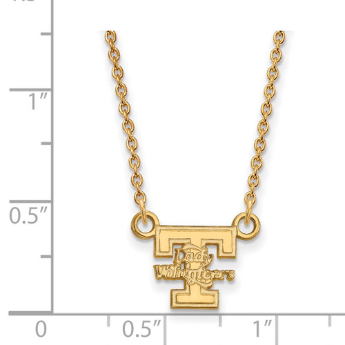 LogoArt University of Tennessee Necklace - Sterling Silver Gold-Tone Lady Volunteers Small Pendant 18 Inch - View 2