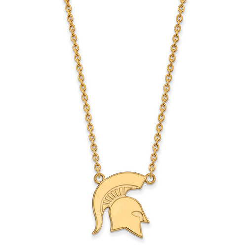 LogoArt Michigan State University Necklace - Sterling Silver Gold-Tone Large Pendant 18 Inch