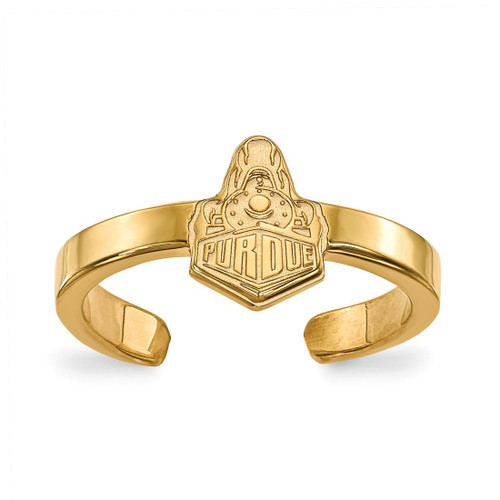 LogoArt Purdue University Toe Ring - Sterling Silver Gold-Tone Boilermakers Train Logo, 2 mm