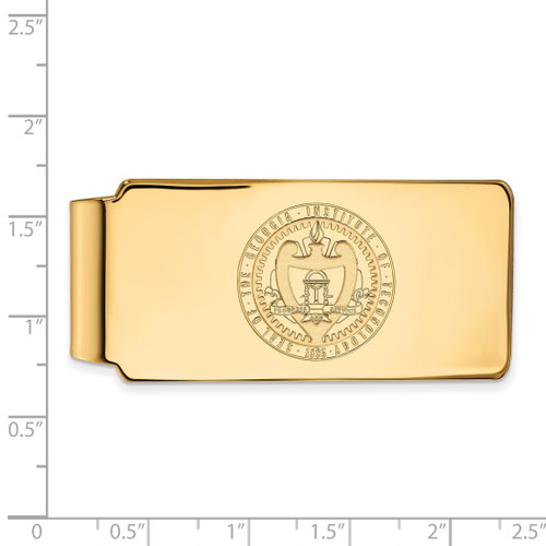 LogoArt Georgia Institute of Technology Money Clip - Sterling Silver Gold-Tone Crest - View 2