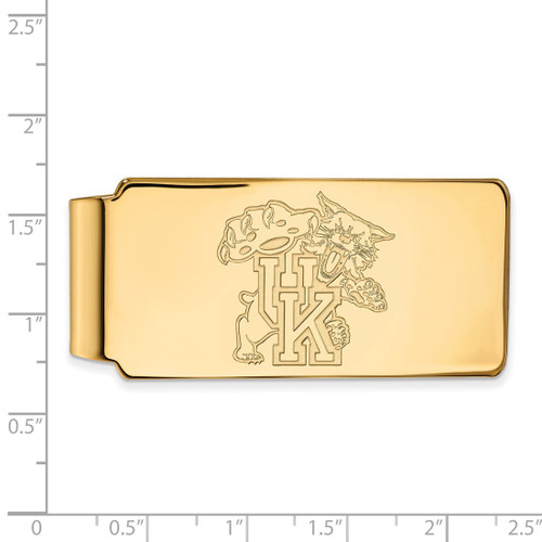 LogoArt University of Kentucky Money Clip - Sterling Silver Gold-Tone U-K Wildcat - View 2