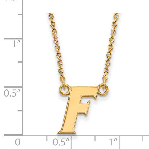 LogoArt University of Florida Necklace - Sterling Silver Gold-Tone Letter F Small Pendant 18 Inch - View 2