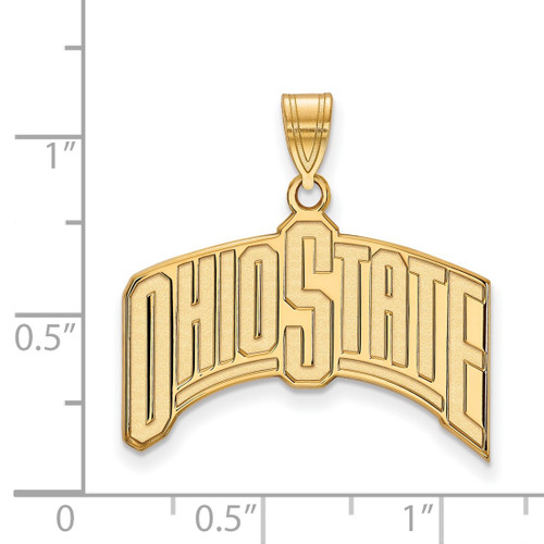 LogoArt Ohio State University Pendant - Sterling Silver Gold-Tone The Extra Large - View 2