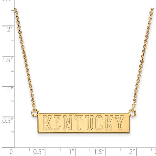 LogoArt University of Kentucky Necklace - Sterling Silver Gold-Tone Small Bar Pendant 18 Inch - View 2