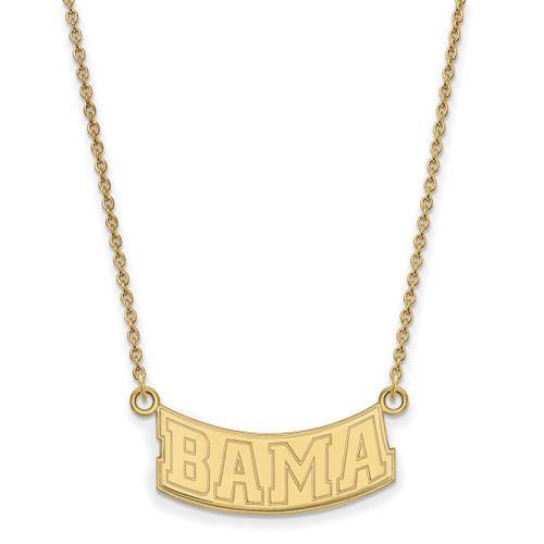 LogoArt University of Alabama Necklace - Sterling Silver Gold-Tone Small Pendant 18 Inch