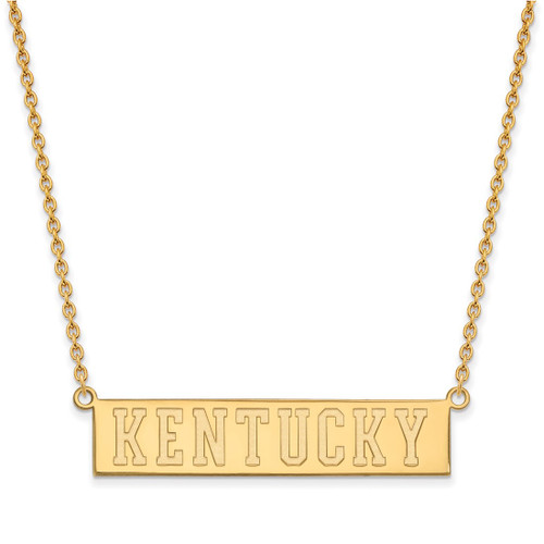 LogoArt University of Kentucky Necklace - Sterling Silver Gold-Tone Large Bar Pendant 18 Inch