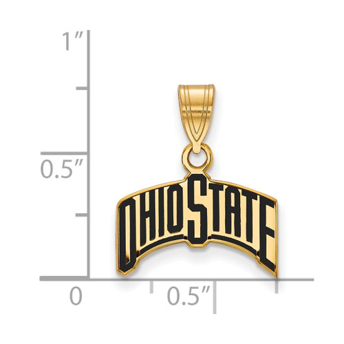 LogoArt Ohio State University Pendant - Sterling Silver Gold-Tone The Medium Enameled - View 2