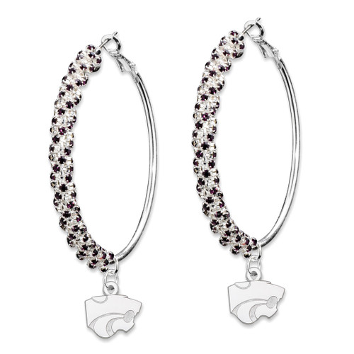 Kansas State Univ Amped Logo Crystal Earrings