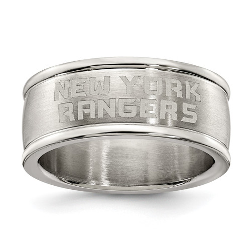LogoArt New York Rangers Ring - Stainless Steel Logo Band