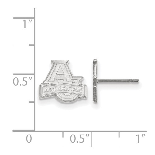 LogoArt American University Earrings - Sterling Silver Rhodium-Plated Extra Small Post - View 2
