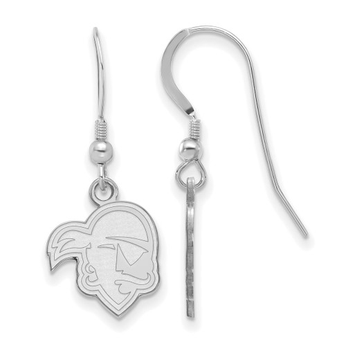 LogoArt Seton Hall University French Wire Earrings - Sterling Silver Rhodium-Plated Pirate Small Dangle Wire, 32 mm