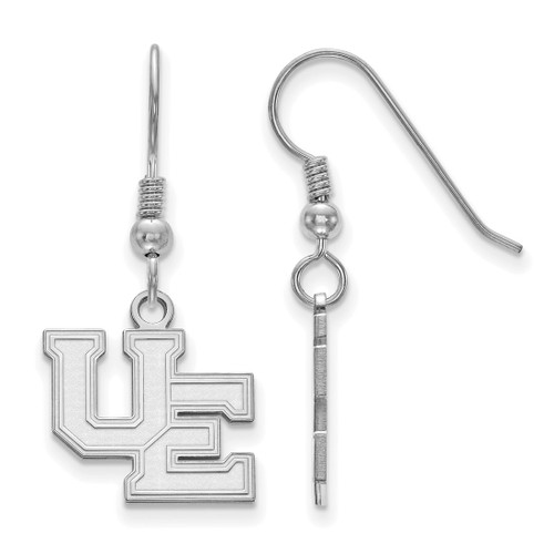 LogoArt University of Evansville French Wire Earrings - Sterling Silver Rhodium-Plated Purple Aces Small Dangle Wire, 29 mm