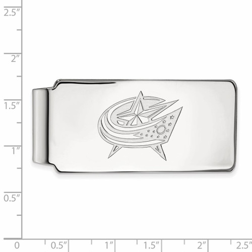 LogoArt Columbus Blue Jackets Money Clip - Sterling Silver Rhodium-Plated - View 2