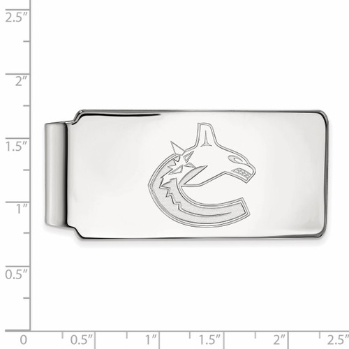 LogoArt Vancouver Canucks Money Clip - Sterling Silver Rhodium-Plated - View 2