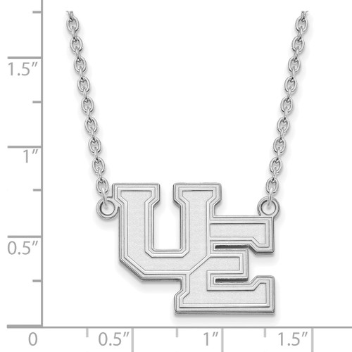 LogoArt University of Evansville Necklace - Sterling Silver Rhodium-Plated Purple Aces Large Pendant 18 Inch - View 2