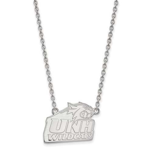 LogoArt University of New Hampshire Necklace - Sterling Silver Rhodium-Plated Large Pendant 18 Inch