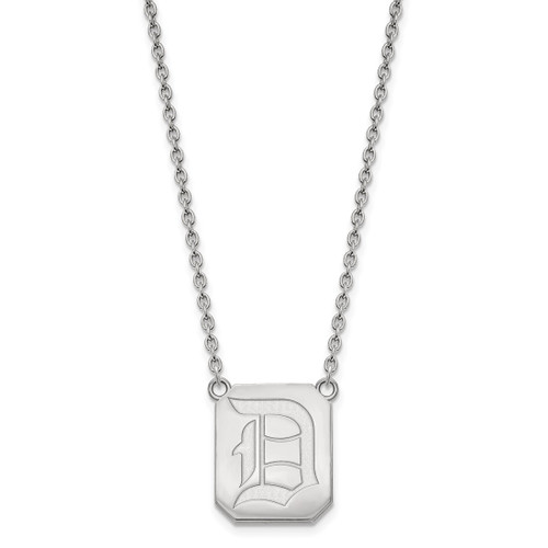 LogoArt Duquesne University Necklace - Sterling Silver Rhodium-Plated Letter D Large Pendant 18 Inch - View 2