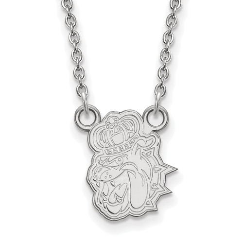 LogoArt James Madison University Necklace - Sterling Silver Rhodium-Plated Duke Dog Small Pendant 18 Inch - View 2