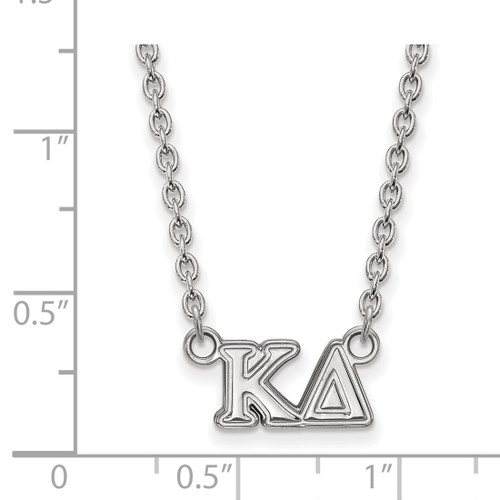 LogoArt Kappa Delta Necklace - Sterling Silver Rhodium-Plated Sorority Greek Letters Medium Pendant 18 Inch - View 2