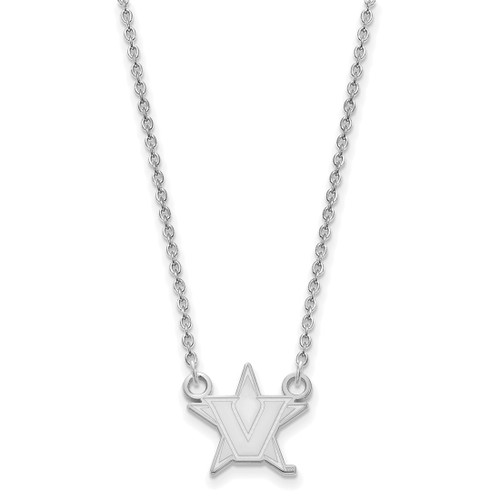 LogoArt Vanderbilt University Necklace - Sterling S. Rhodium-Plated-P Small Pendant with - View 2