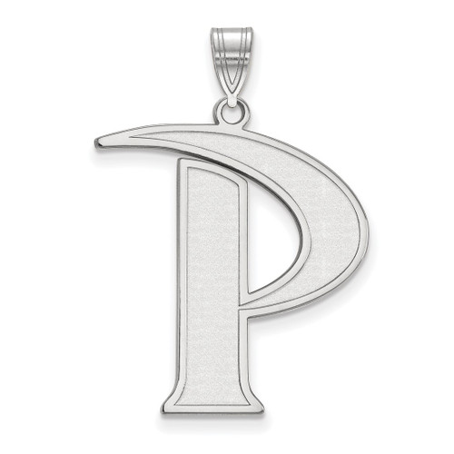 LogoArt Pepperdine University Pendant - Sterling Silver Rhodium-Plated Letter P Extra Large