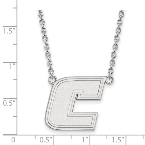 LogoArt University of Tennessee at Chattanooga Necklace - Sterling Silver Rhodium-Plated Letter C Large Pendant 18 Inch - View 2