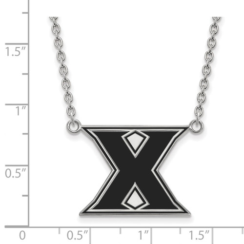 LogoArt Xavier University Necklace - Sterling Silver Rhodium-Plated Letter X Large Enameled Pendant 18 Inch - View 2