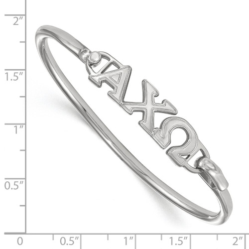 LogoArt Alpha Chi Omega Bracelet - Sterling S. Rhodium-Plated Small Hook and Clasp Bangle - View 2