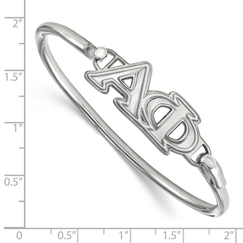 LogoArt Alpha Phi Bracelet - Sterling Silver Rhodium-Plated Small Hook and Clasp Bangle - View 2
