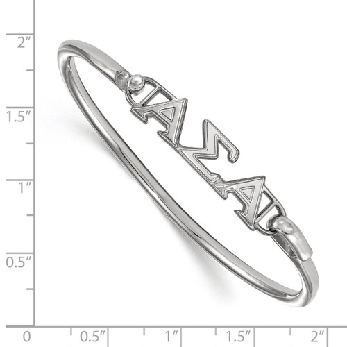 LogoArt Alpha Sigma Alpha Bracelet - Sterling S. Rhodium-Plated-P Small Hook and Clasp Bangle - View 2