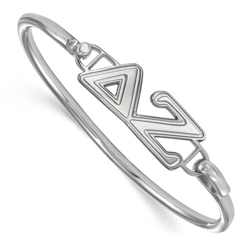 LogoArt Delta Zeta Bracelet - Sterling Silver Rhodium-Plated Small Hook and Clasp Bangle