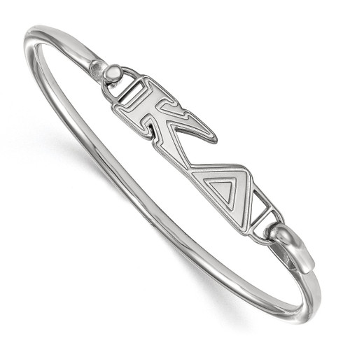 LogoArt Kappa Delta Bracelet - Sterling Silver Rhodium-Plated Small Hook and Clasp Bangle
