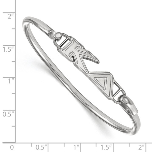 LogoArt Kappa Delta Bracelet - Sterling Silver Rhodium-Plated Small Hook and Clasp Bangle - View 2