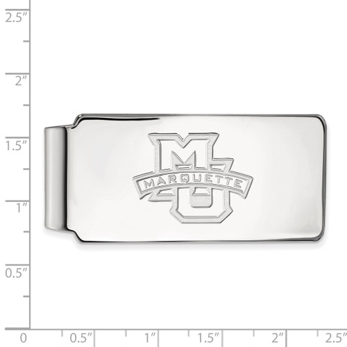 LogoArt Marquette University Money Clip - Sterling Silver Rhodium-Plated - View 2