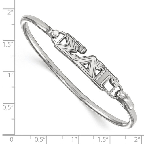 LogoArt Sigma Delta Tau Bracelet - Sterling S. Rhodium-Plated Small Hook and Clasp Bangle - View 2