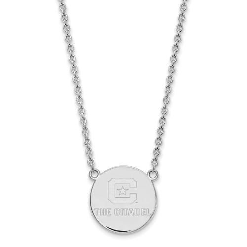 LogoArt The Citadel Necklace - Sterling Silver Rhodium-Plated Large Pendant with - View 2