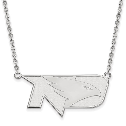 LogoArt University of North Dakota Necklace - Sterling Silver Rhodium-Plated Large Pendant 18 Inch
