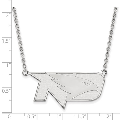 LogoArt University of North Dakota Necklace - Sterling Silver Rhodium-Plated Large Pendant 18 Inch - View 2