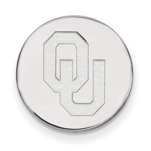 Sterling Silver Rhodium-Plated LogoArt University of Oklahoma O-U Tie Tac