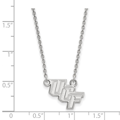LogoArt University of Central Florida Necklace - Sterling Silver Rhodium-Plated U-C-F Small Pendant 18 Inch - View 2