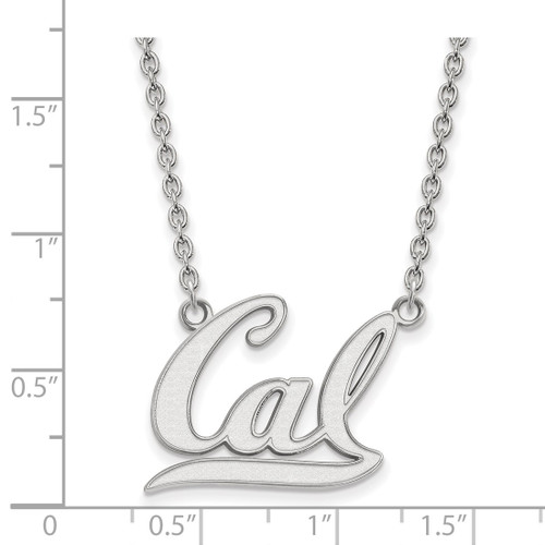 LogoArt University of California Berkeley Necklace - Sterling Silver Rhodium-Plated Large Pendant 18 Inch - View 2