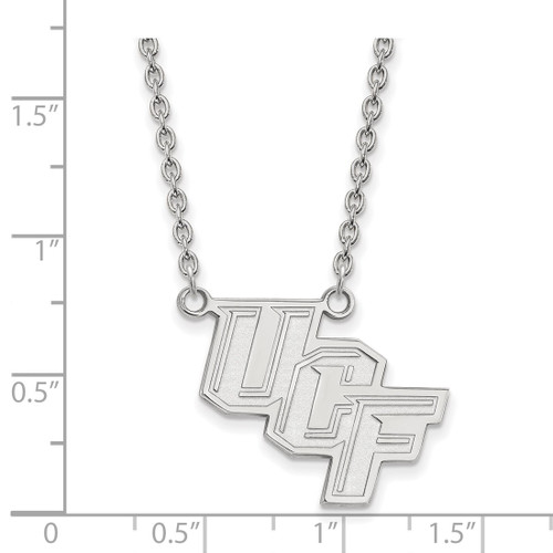 LogoArt University of Central Florida Necklace - Sterling Silver Rhodium-Plated U-C-F Large Pendant 18 Inch - View 2