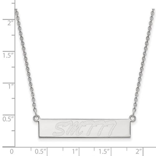 LogoArt University of Southern Mississippi Necklace - Sterling Silver Rhodium-Plated Small Bar 18 Inch - View 2