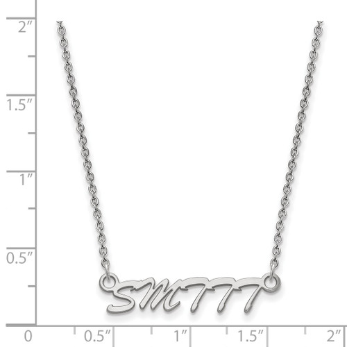 Sterling Silver Rhodium-Plated LogoArt U. of Southern Mississippi Small Pendant 18 Inch Necklace - View 2