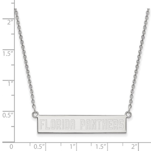 LogoArt Florida Panthers Necklace - Sterling Silver Rhodium-Plated Small Bar 18 Inch - View 2