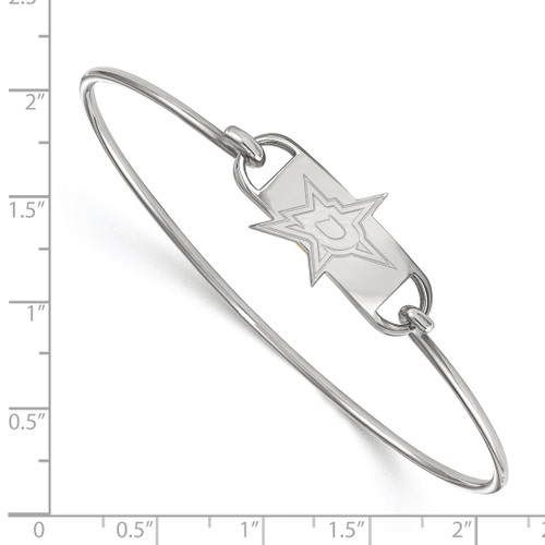 LogoArt Dallas Stars Bracelet - Sterling Silver Rhodium-Plated Small Center 7 Inch Wire Bangle - View 2