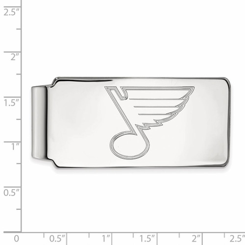 LogoArt St. Louis Blues Money Clip - Sterling Silver Rhodium-Plated - View 2