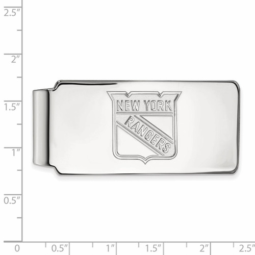 LogoArt New York Rangers Money Clip - Sterling Silver Rhodium-Plated - View 2