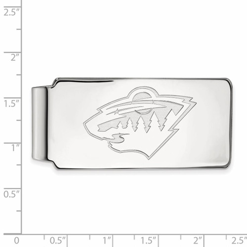 LogoArt Minnesota Wild Money Clip - Sterling Silver Rhodium-Plated - View 2