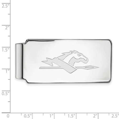 LogoArt Longwood University Money Clip - Sterling Silver Rhodium-Plated Horse - View 2